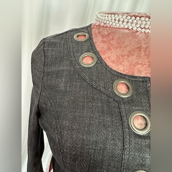 Cato Black Cropped Blazer with Ornate Buttons (743) - Picture 6 of 16